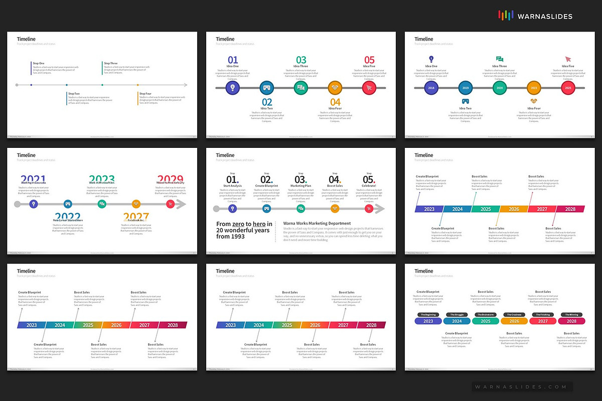 Timeline PowerPoint Templates, a Presentation Template by Warna Works (Photo 4 of 24)