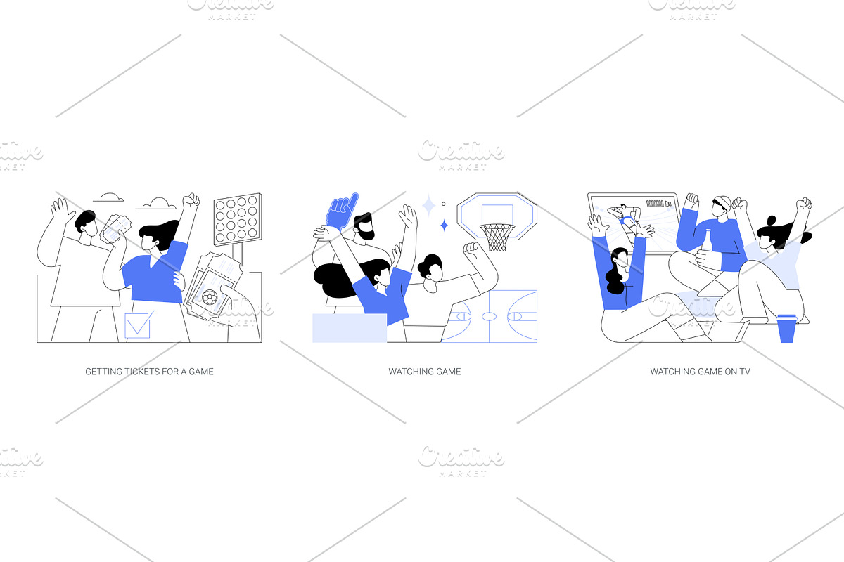 College sport fans isolated cartoon, an Education Illustration by Visual Generation