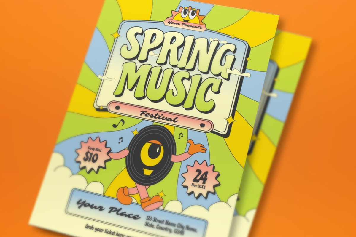 Green Spring Music Fest Flyer Set, a Flyer Template by graphicook (Photo 2 of 3)