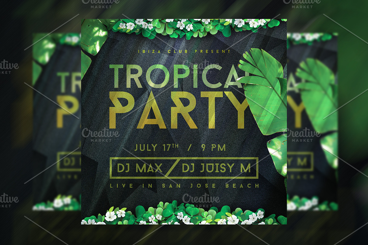 Tropical Party Summer Flyer, a Flyer Template by CREATIVE DUDE (Photo 2 of 2)