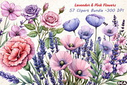57 Lavender & Pink Flowers, an Illustration by DreamCafeArt (Thumbnail 1 of 5)