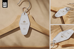 Hotel Keychain on Hanger Mockup