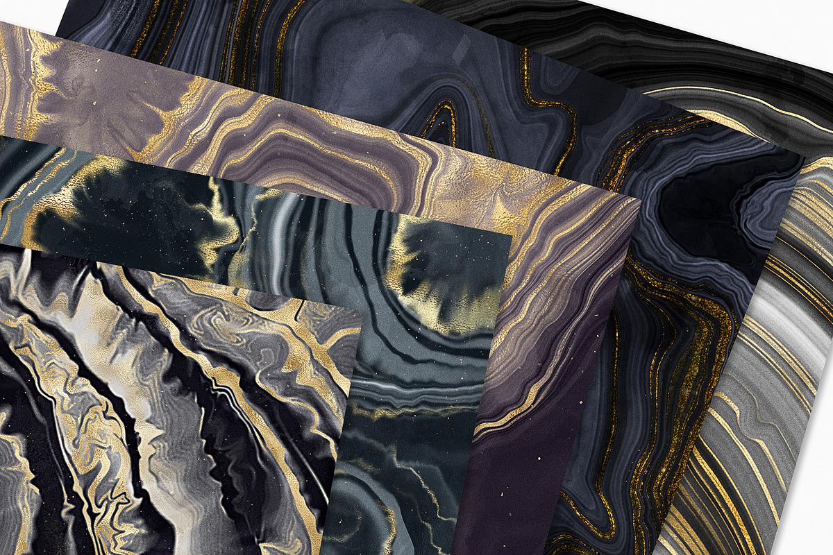 Gold Veined Agate Stone Textures, a Texture Graphic by CatJello Graphics (Photo 4 of 17)