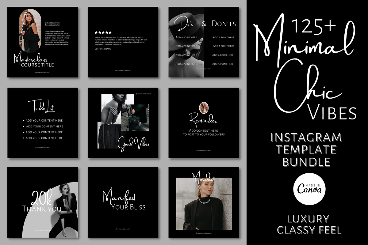 DARK MINIMAL INSTAGRAM TEMPLATE, a Social Media Template by Faytemplates (Photo 1 of 8)