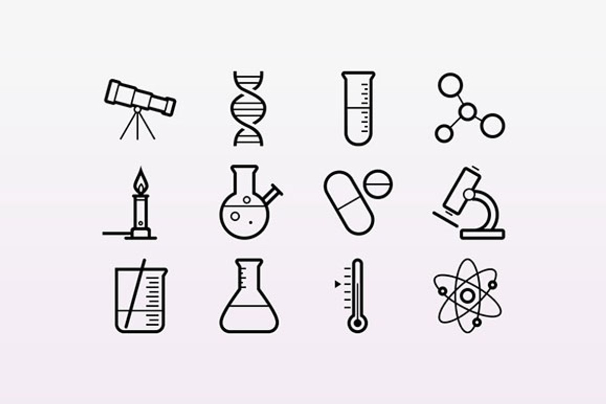 15 Outlined Science Icons