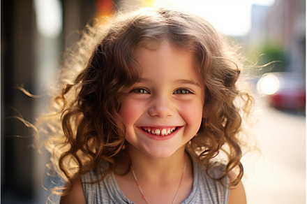 Portrait of smiling young girl with, a Person Photo by Ylivdesign