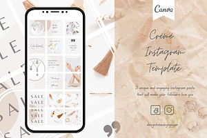 Creme Instagram Puzzle Template