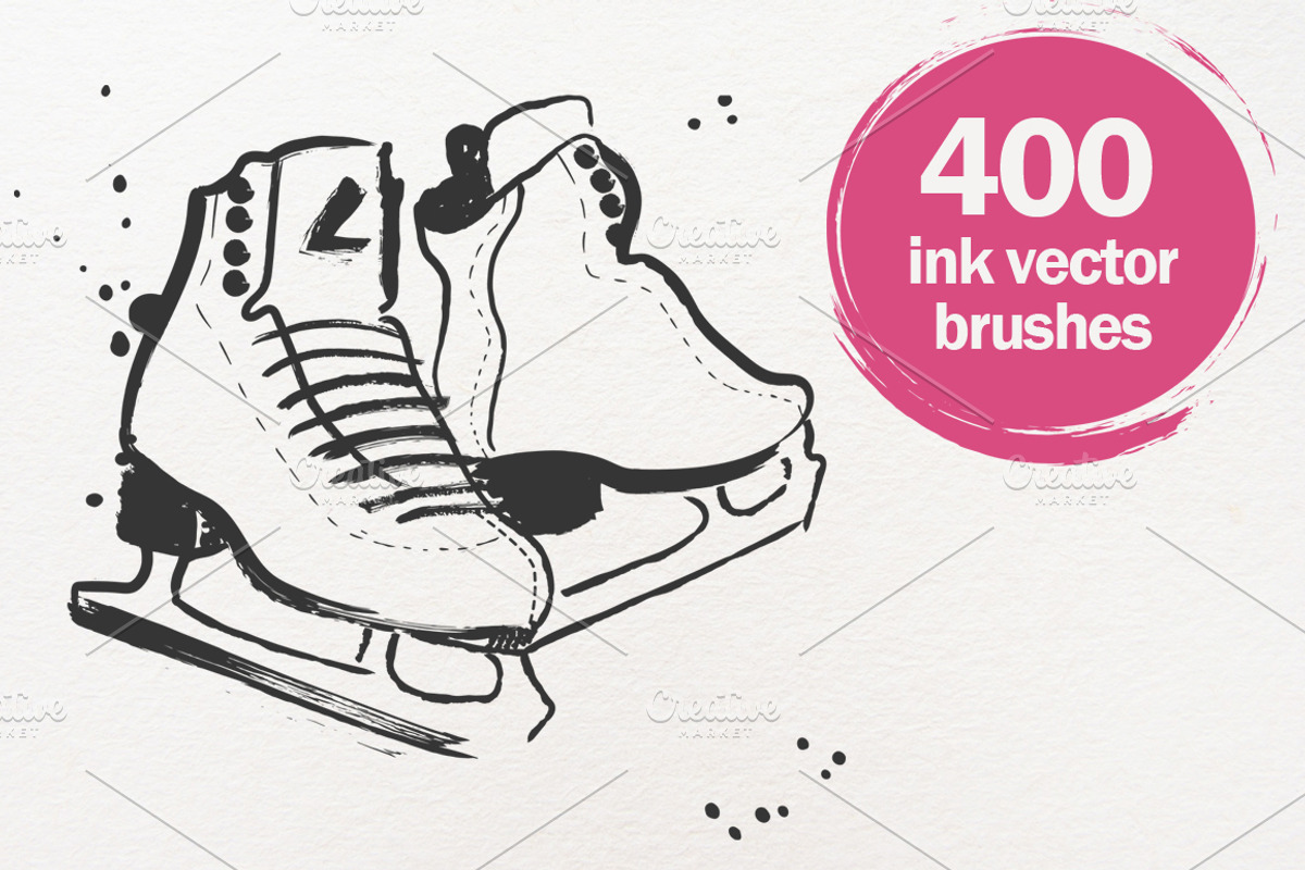 400 ink vector brushes, a Brush Add-On by Anna Violet (Photo 1 of 5)