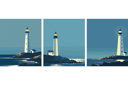 Lighthouse cartoon vector concepts, an Illustration by Onyx