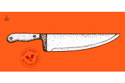 Butcher Knife. Hand drawn sketch, a Food Illustration by Foxys Graphic (Thumbnail 1 of 3)