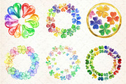 Rainbow Shamrock Circles Clipart, an Illustration by Dream Creation (Thumbnail 2 of 6)