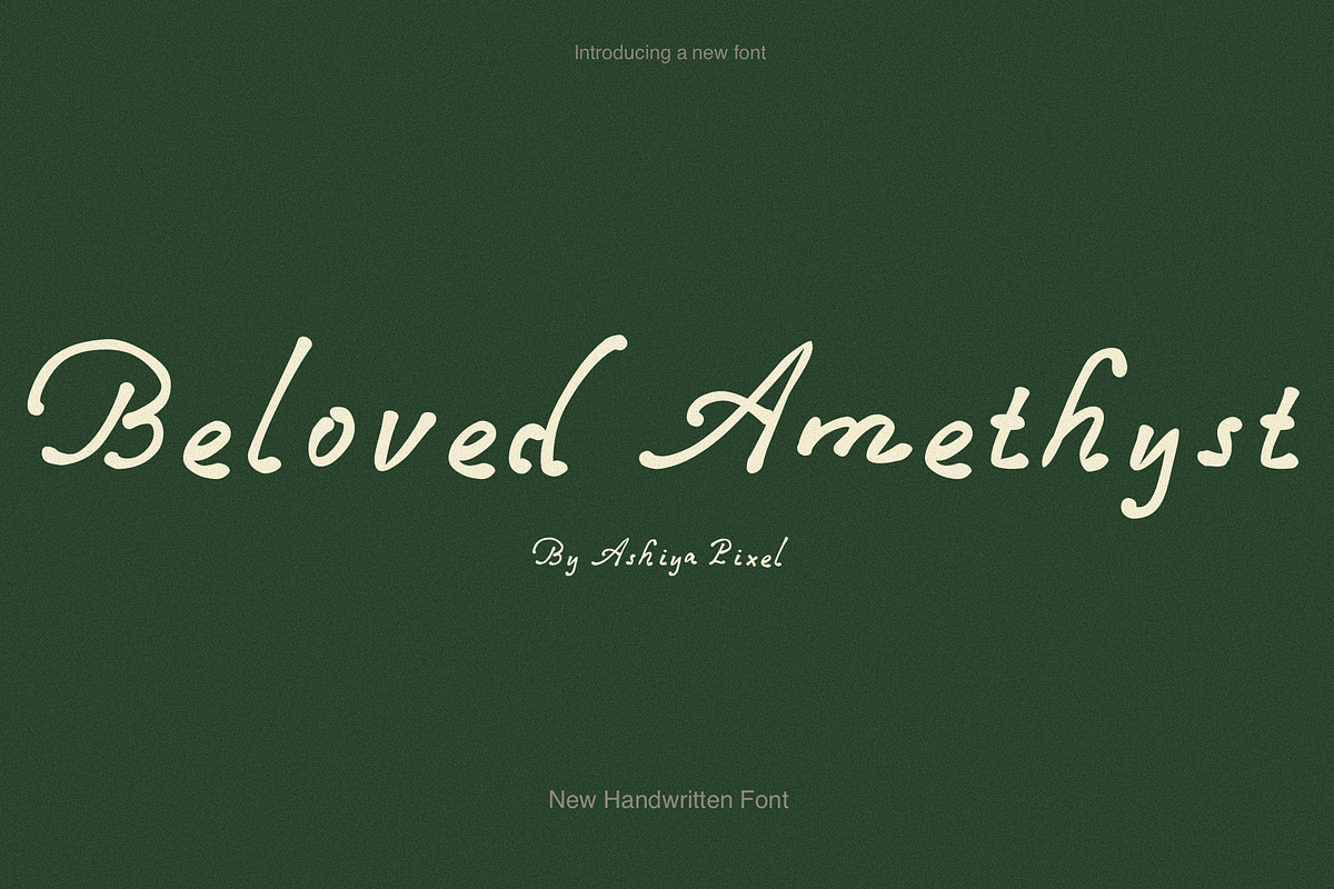 BelovedAmethyst Elegant Cursive Font, a Handwritten Font by Ashiya Pixel (Photo 1 of 6)