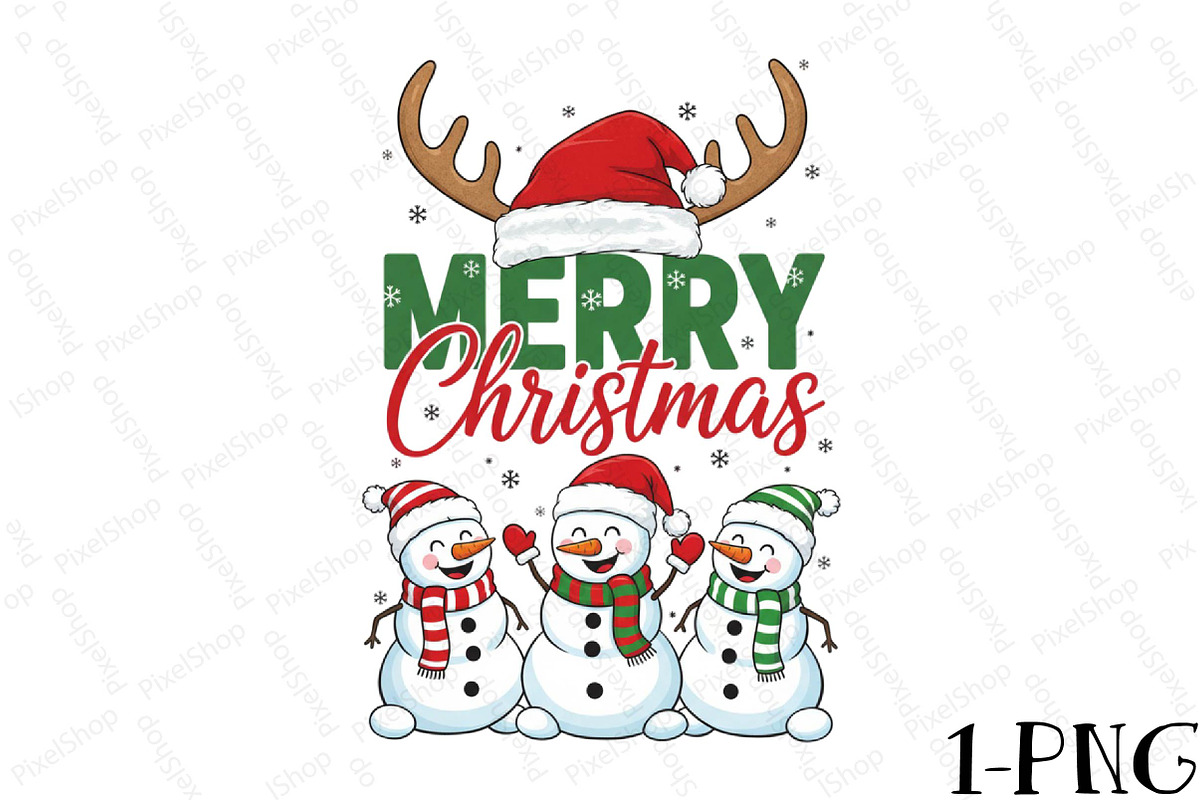 Merry Christmas Snowman Sublimation, an Illustration by DreamPrint404 (Photo 1 of 7)