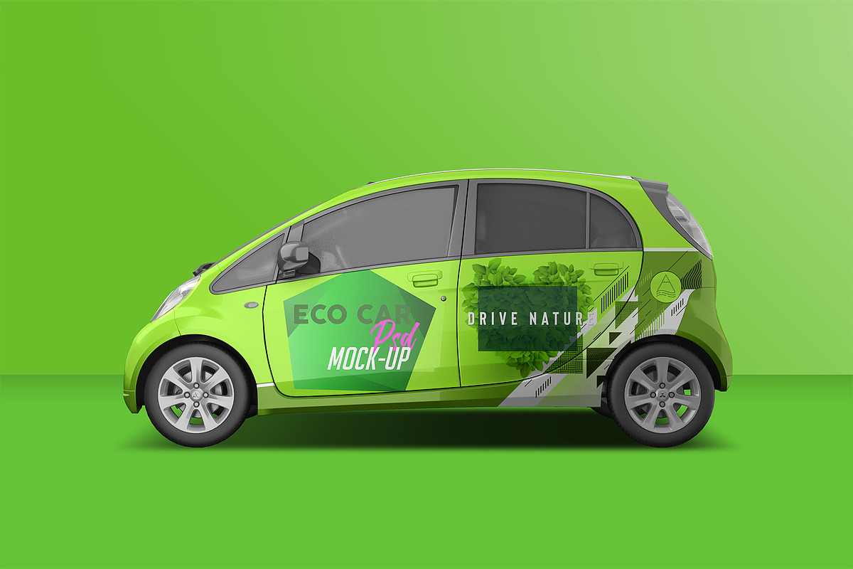 Realistic Electric Car PSD Mockup, an Advertising Mockup by Sinlatown (Photo 3 of 6)