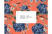 Moody hydrangea botanical pattern, a Pattern Graphic by Milatoo (Thumbnail 6 of 8)