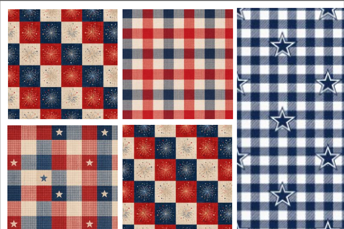 Patriotic Gingham Linen Textures, a Pattern Graphic by Printable Design Store (Photo 4 of 4)
