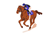 Jockeys riding race horses set, a Sport Illustration by Good Studio (Thumbnail 8 of 8)
