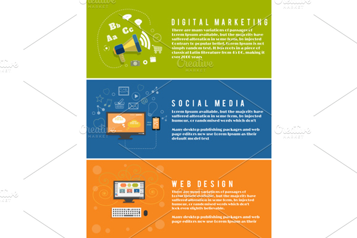 Icons for web design, seo, social me