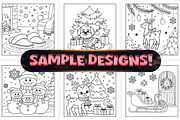 Easy Cozy Girls Christmas Coloring, a Seasonal Illustration by Craftsbeefy (Thumbnail 3 of 4)