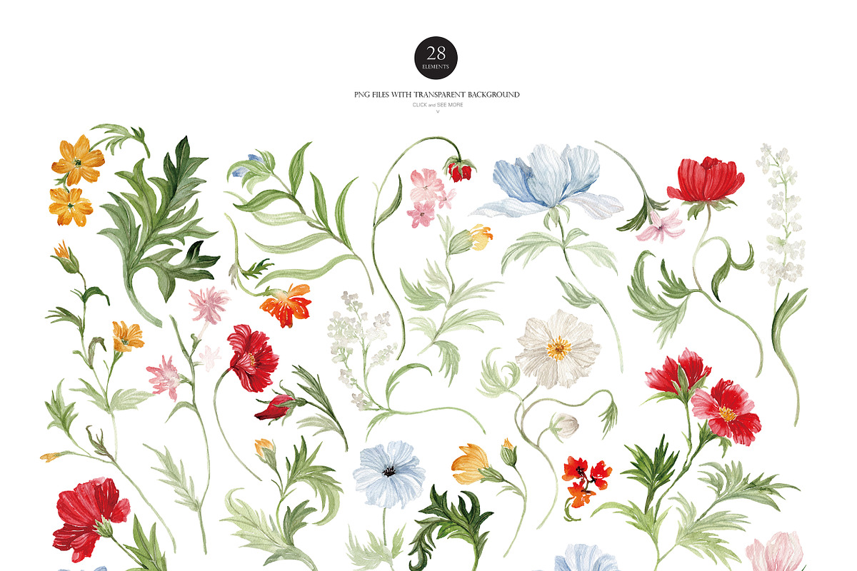 Watercolor Flower - Art Nouveau, a Decorative Illustration by Beigetime (Photo 3 of 14)