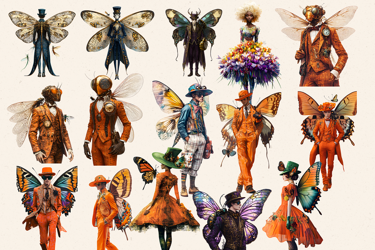 PECULIAR INSECT PEOPLE CLIPART PACK, a Person Illustration by Daring Digies (Photo 6 of 10)