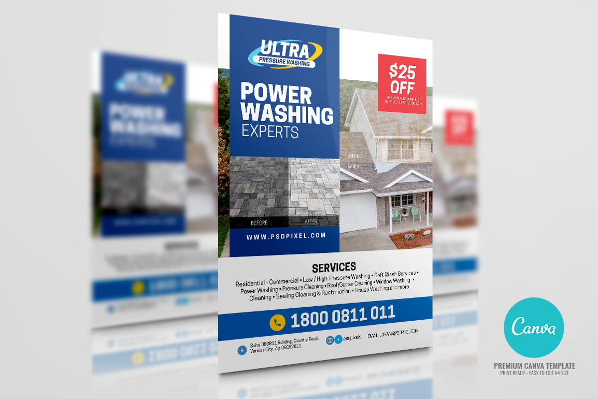 Pressure Cleaning and Washing Flyer, a Flyer Template by PSDPixel (Photo 3 of 4)
