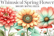 Whimsical Spring Flower clipart, an Illustration by Designworld (Thumbnail 1 of 8)