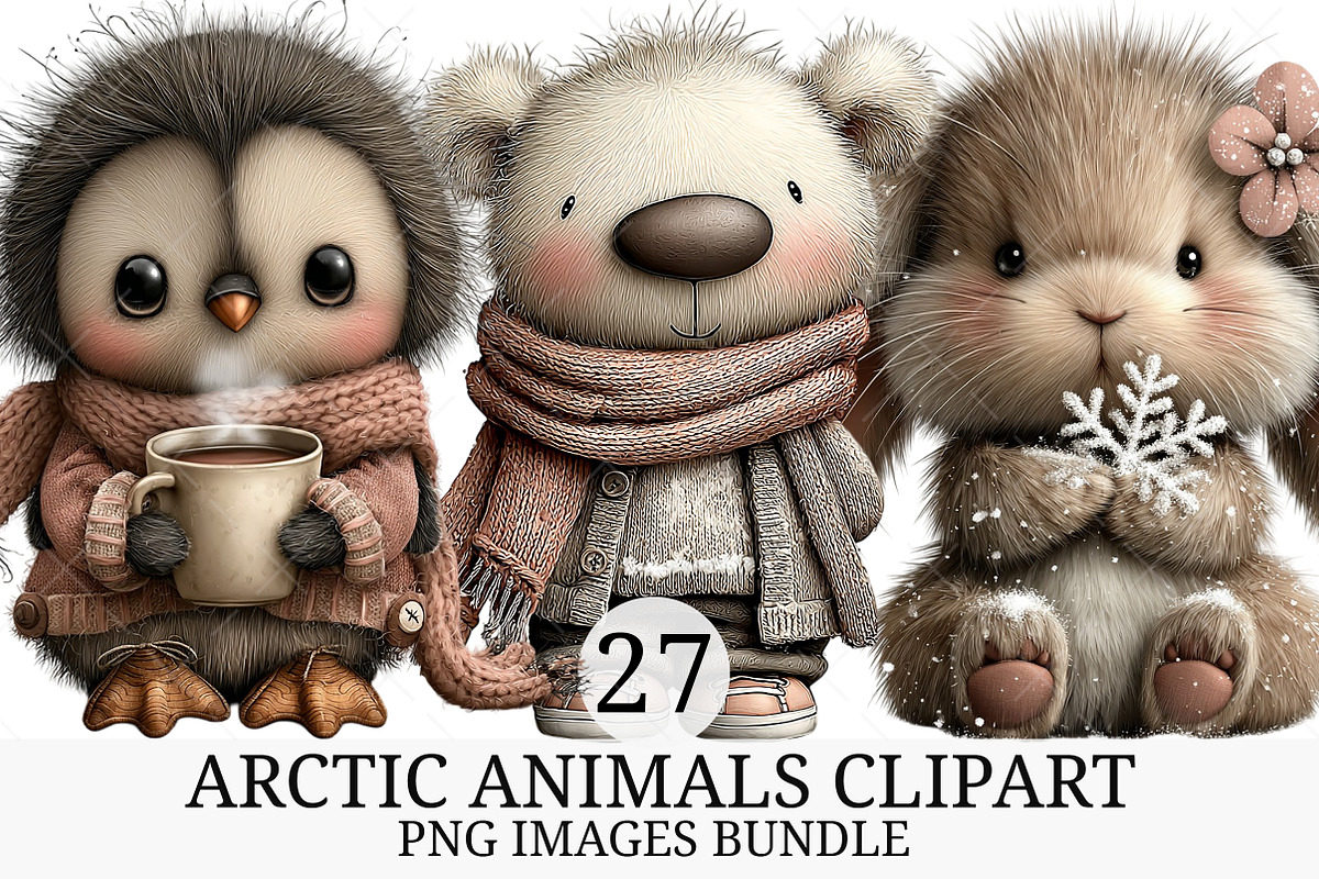Arctic Animals Clipart, an Illustration by Craft Nest (Photo 1 of 9)