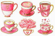 Valentine's Day Coffee Cup Clipart, an Illustration by Libby Wishes (Thumbnail 2 of 6)