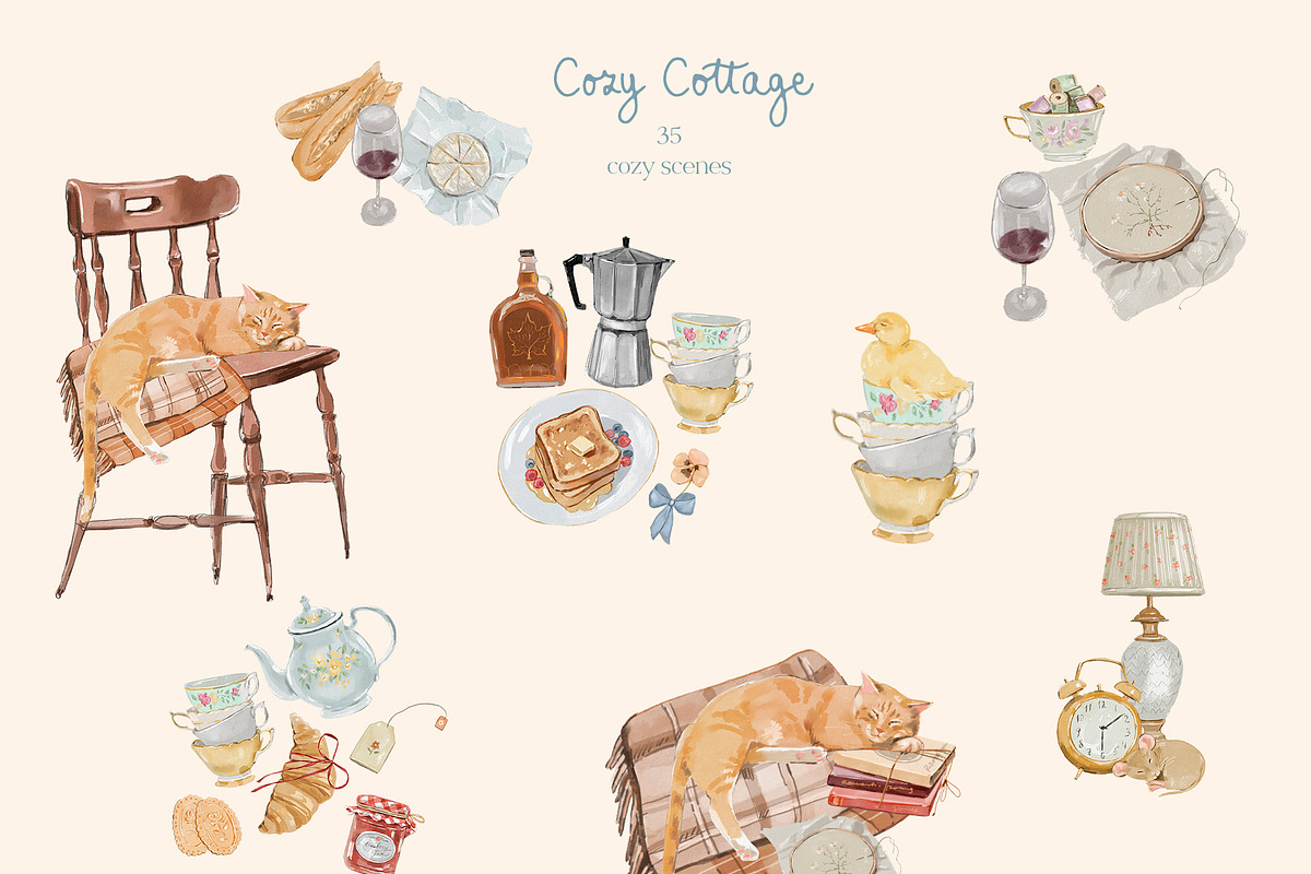 Cottagecore Clipart, Frames, Prints, a Decorative Illustration by whiteheartdesign (Photo 17 of 34)