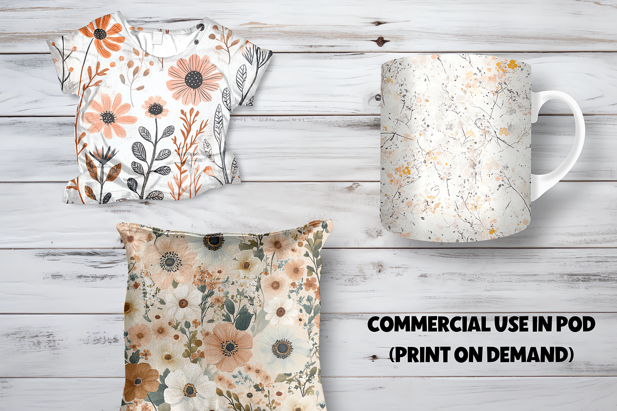Muted Boho Florals Digital Paper, a Background Graphic by LA Design (Photo 7 of 10)