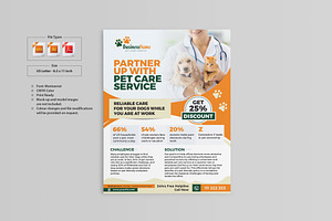 Pet Care Service Flyer Design, a Flyer Template by NasirGrfx