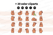 Capybara Emotions Clipart, an Animal Illustration by Palau (Thumbnail 8 of 10)