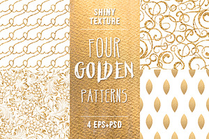 Shiny Gold. Set Of 4 Patterns.