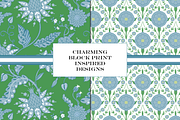 Boho Patterns Blue Green, a Pattern Graphic by RachelStudio (Thumbnail 4 of 10)