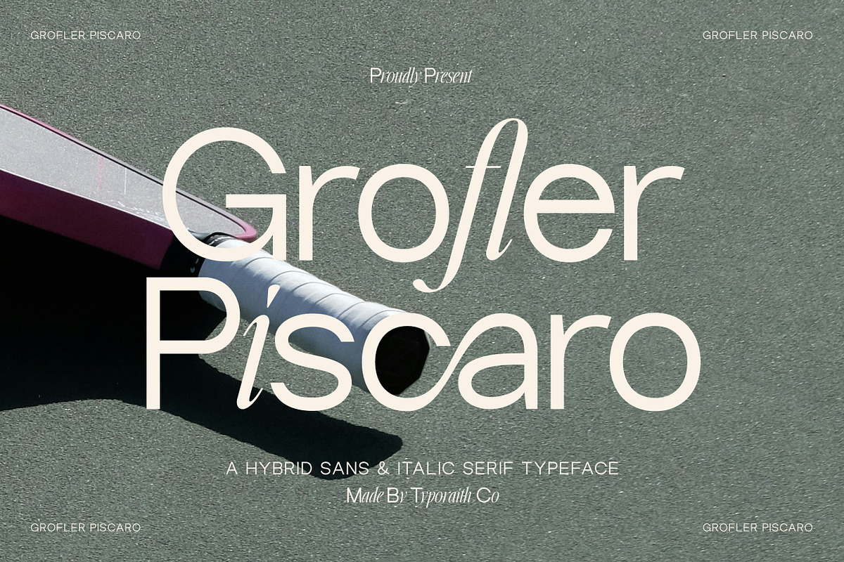 Grofler Piscaro | A Hybrid Font, a Sans Serif Font by Typoraith Co (Photo 1 of 10)