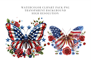 40 PNG Patriotic Butterfly Clipart, a Decorative Illustration by Pati Charm Studio (Thumbnail 4 of 8)