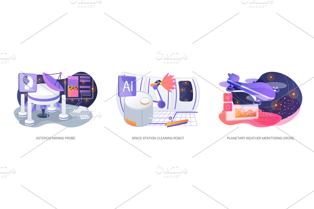 Autonomous Robots for Deep Space, a Technology Illustration by Visual Generation