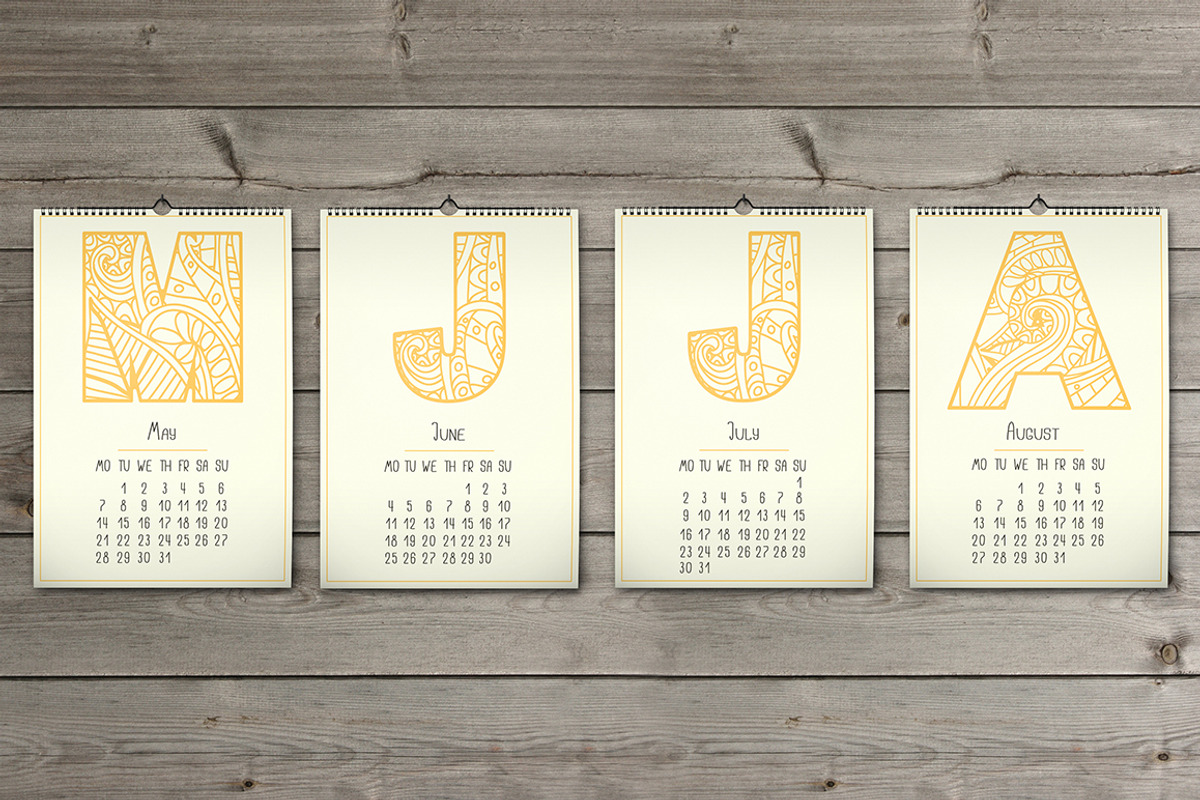 Creative calendar 2018, a Stationery Template by SomStock (Photo 3 of 5)