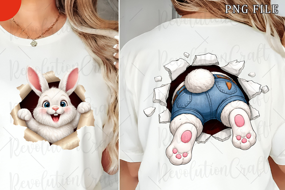 Easter Bunny PNG Front and Back, an Illustration by OK Design (Photo 1 of 6)
