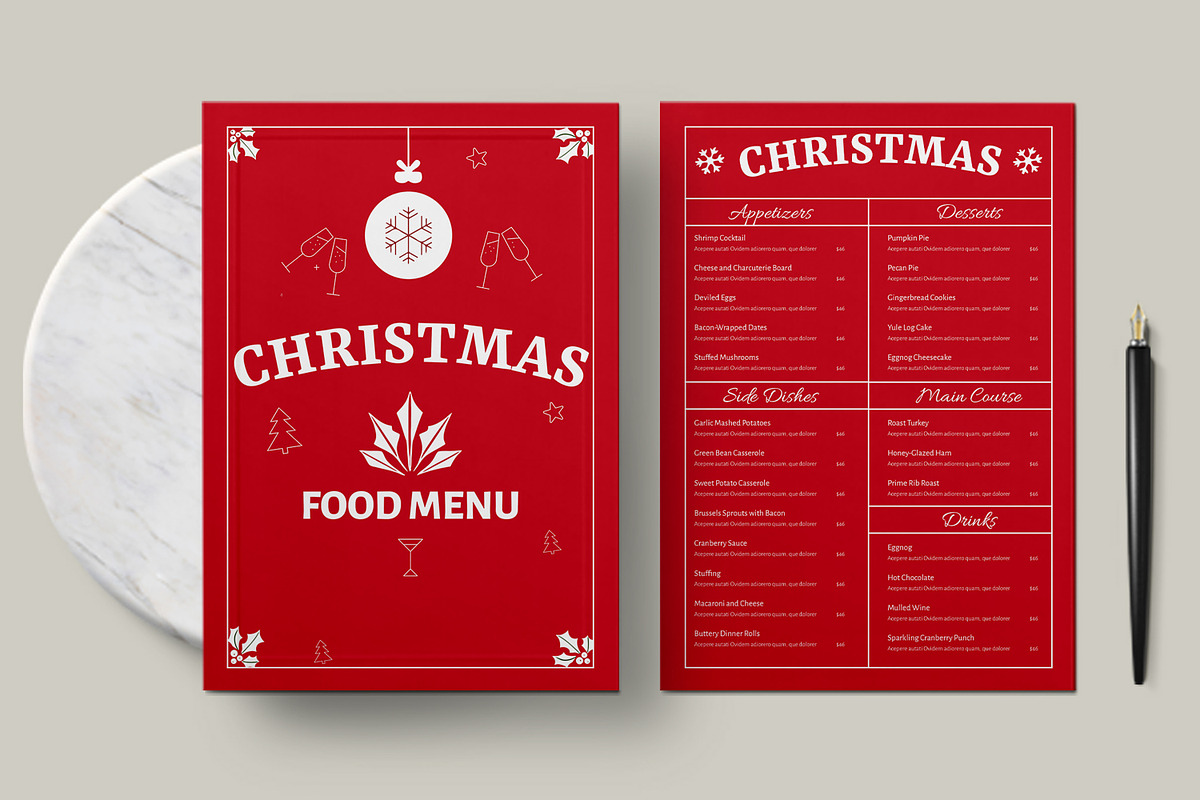 Christmas Food Menu, a Stationery Template by MightyDesign (Photo 1 of 8)