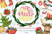 Watercolor Christmas Bundle, an Animal Illustration by Elena Medvedeva (Thumbnail 6 of 8)