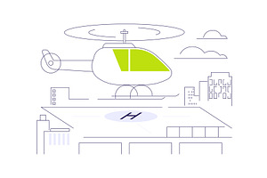 Helicopter landing pad abstract, a Transportation Illustration by Visual Generation