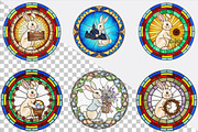 Easter Bunny Stained Glass Clipart, an Illustration by SVGArt (Thumbnail 2 of 9)