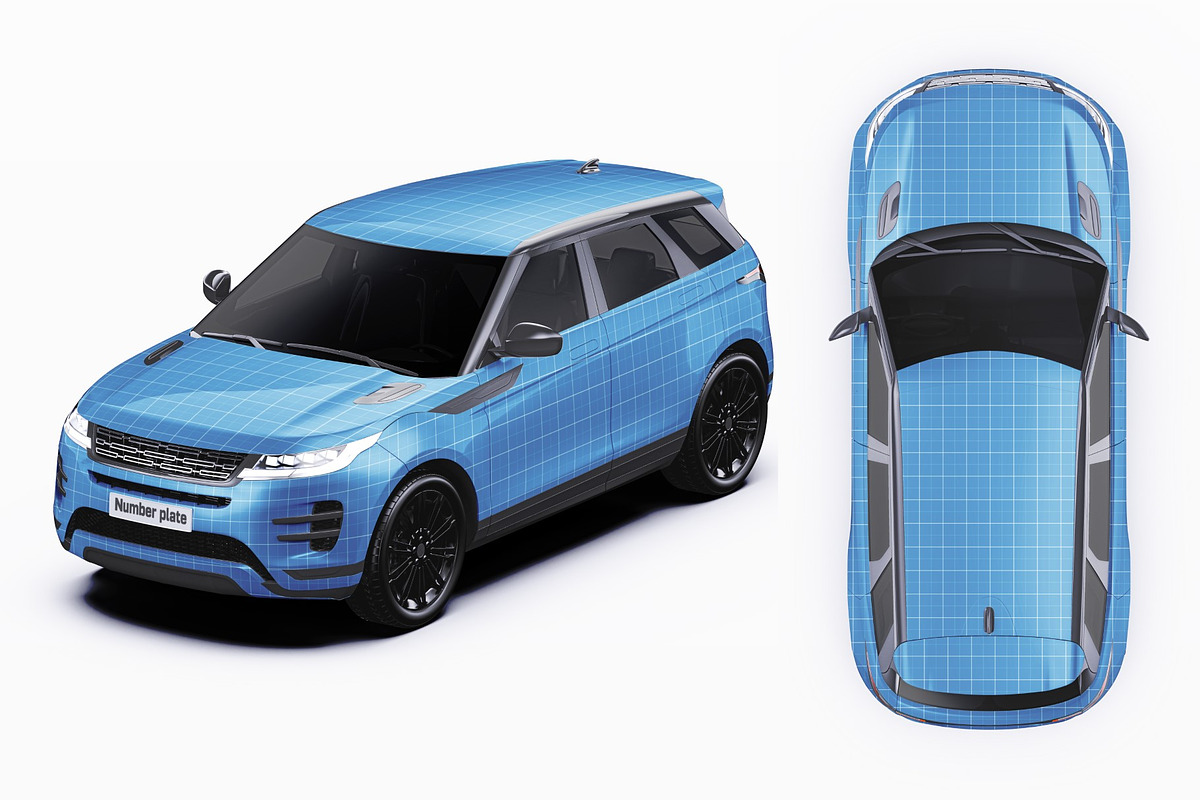 Luxury Compact SUV Wrap Mockup Set, a Product Mockup by Halal Graphic Studio (Photo 12 of 15)