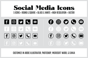 5 Customizable Social Media Icons