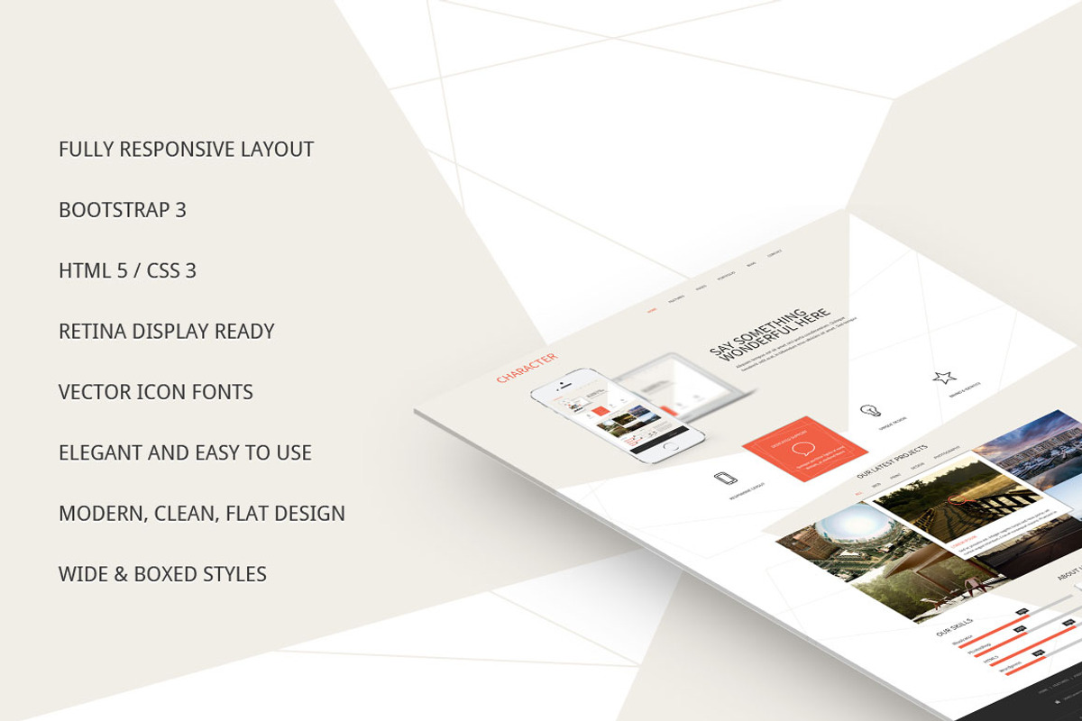 Character Bootstrap Template, a Bootstrap Template by IceTemplates (Photo 1 of 4)