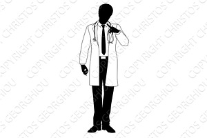 Doctor Man Medical Silhouette, a Healthcare Illustration by Christos Georghiou