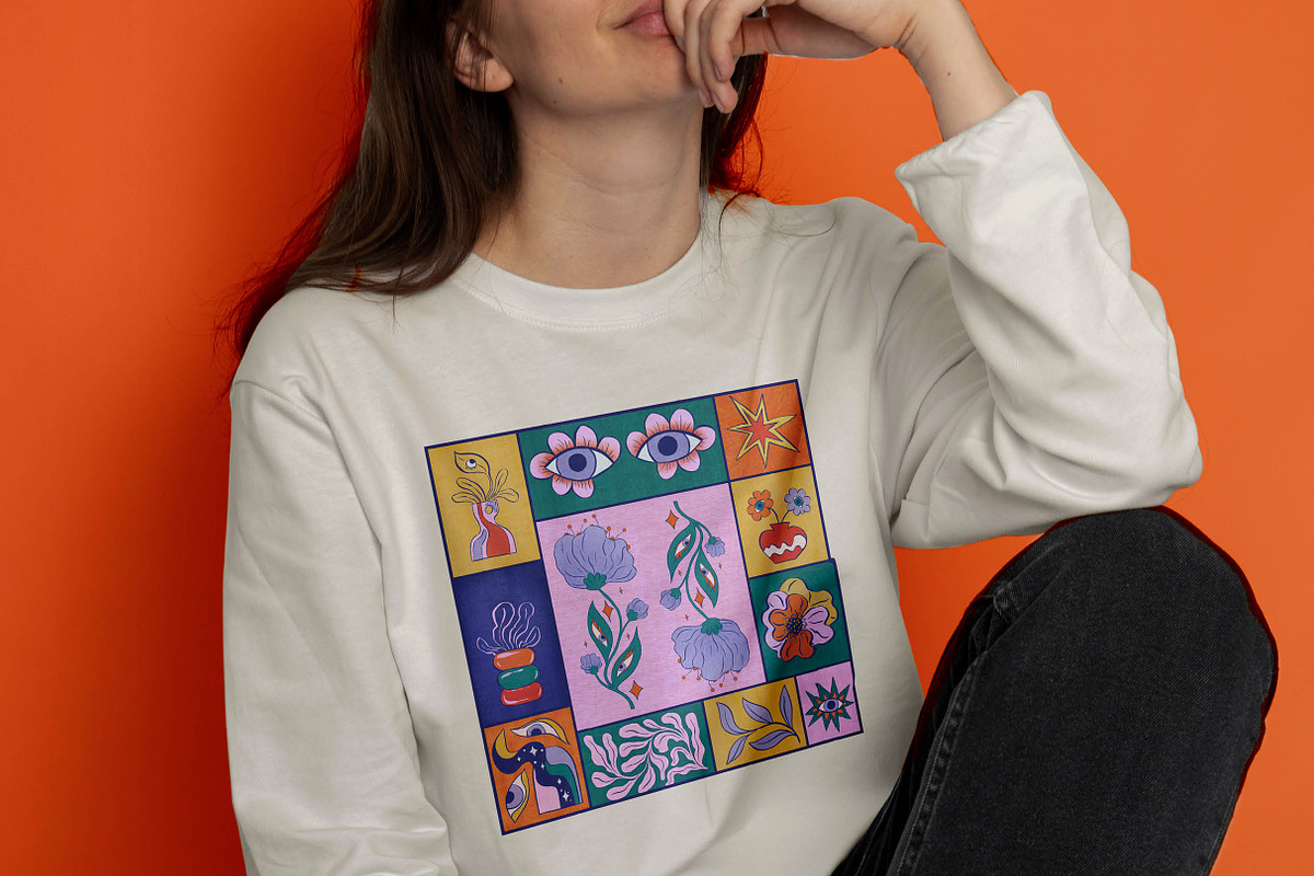 Retro blocks surface pattern, a Pattern Graphic by Kusik Illustration (Photo 2 of 9)