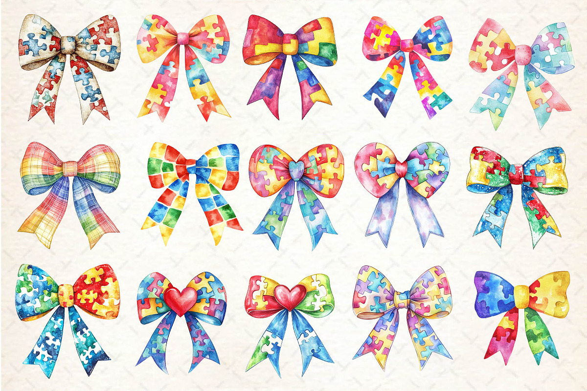 Autism Awareness Bow PNG, an Illustration by Dream Creation (Photo 3 of 3)